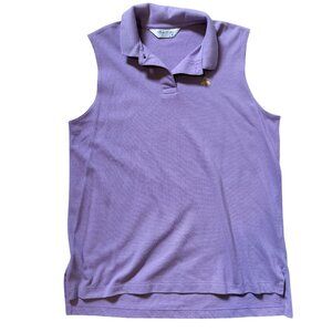Lovely lilac sleeveless polo for women, embroidered brand tag, tennis prep